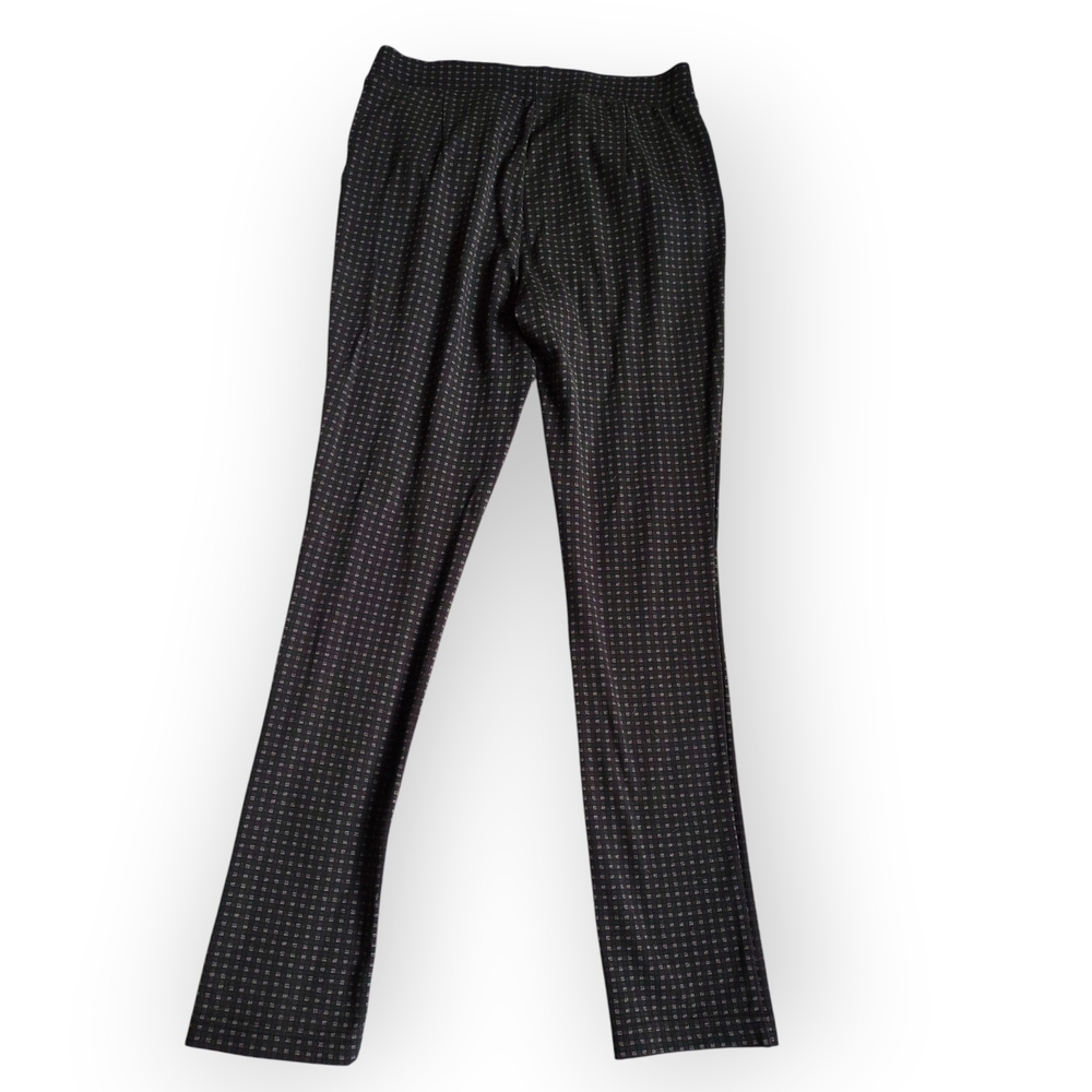 cleo Black Slim Dress Pants with Subtle Pattern - Picture 4 of 4